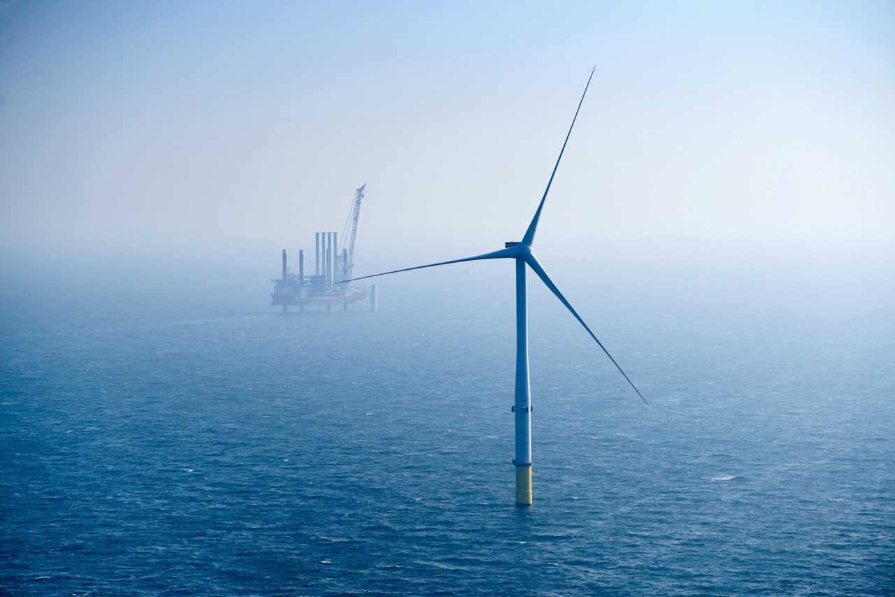 Image of windmills at sea